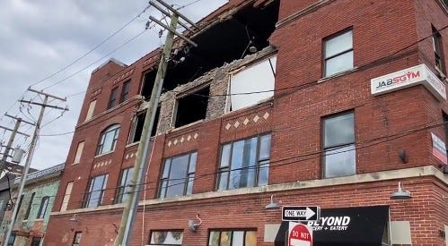 Eastern Market building that partially collapsed