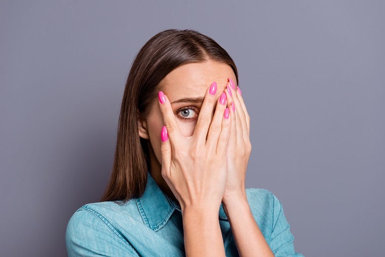embarrassed woman