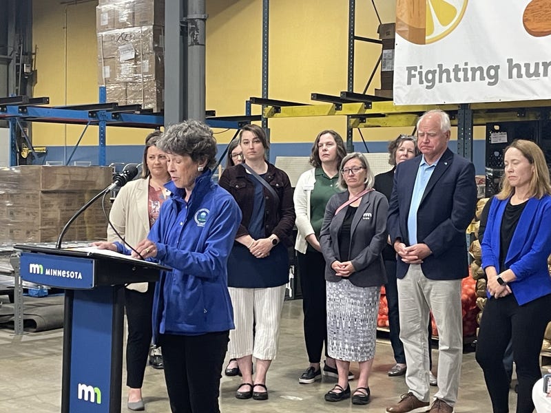 EPA Region 5 Administrator Debra Shore joins Governor Walz in announcing a $200 million grant to the state for climate change efforts in the food industry.