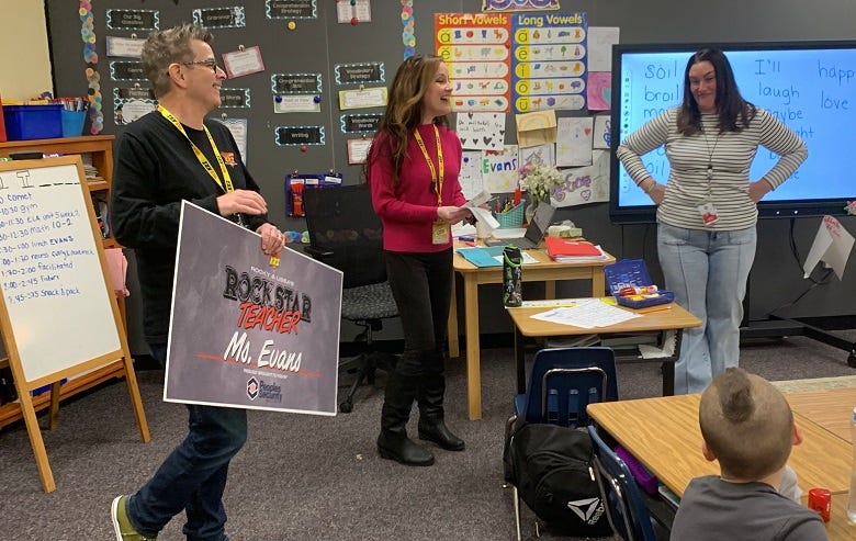 Suprising Rockstar Teacher Ms. Evans