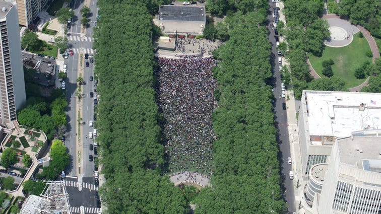 'Power To The People': NYC Memorial For George Floyd Draws Thousands as Protests Continue