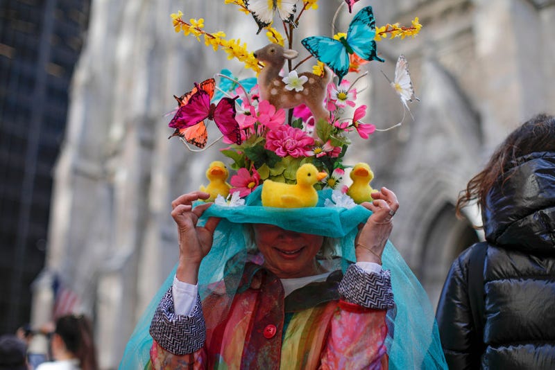 Participants of the Easter parade near Saint Patrick's Cathedral on March 31, 2024.