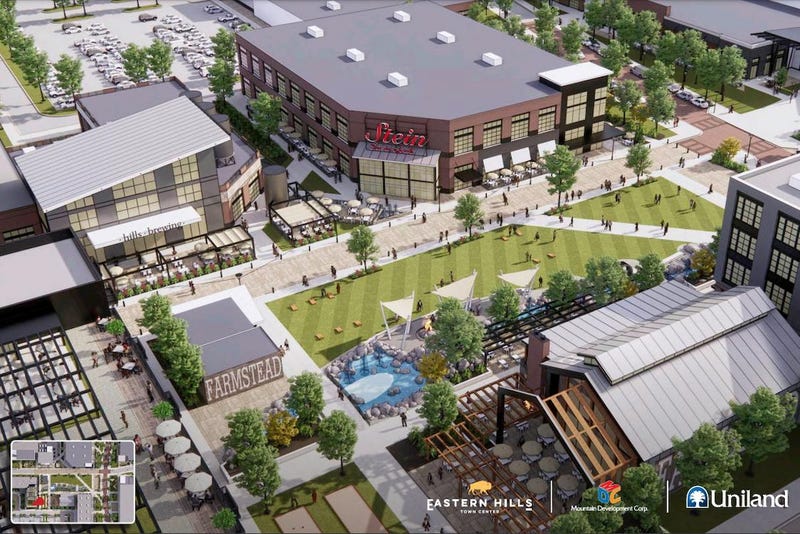 Uniland Development has given six months notice to Eastern Hills Mall tenants who don't have exterior entrances to vacate. This as Uniland moves forward in redeveloping the mall into a town center.