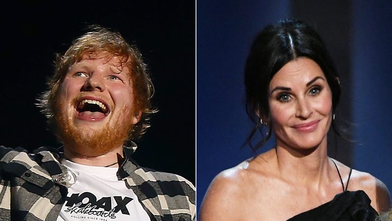 Ed Sheeran and Courteney Cox