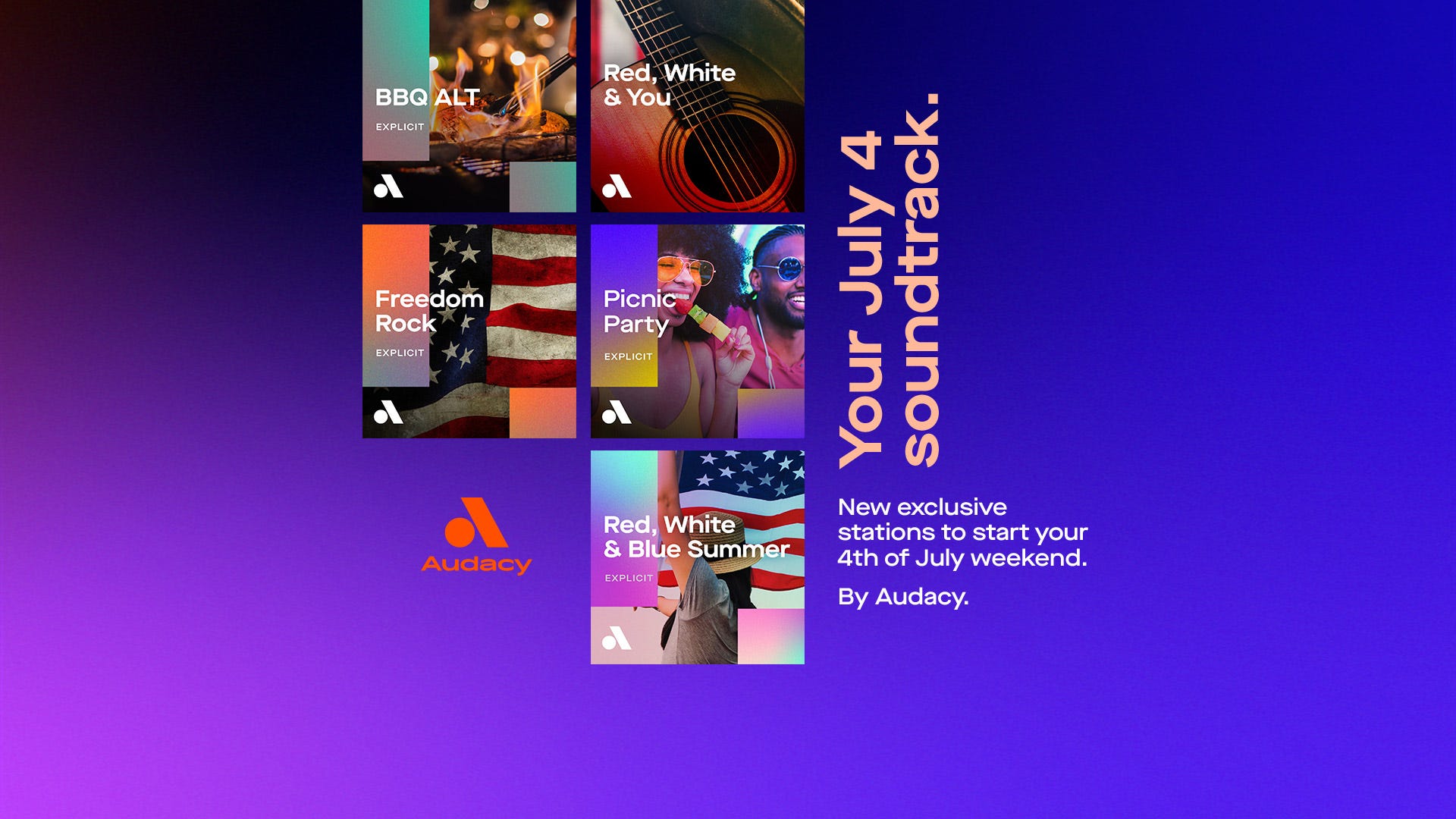 Turn up your holiday weekend with July 4 and Backyard BBQ exclusive stations from Audacy