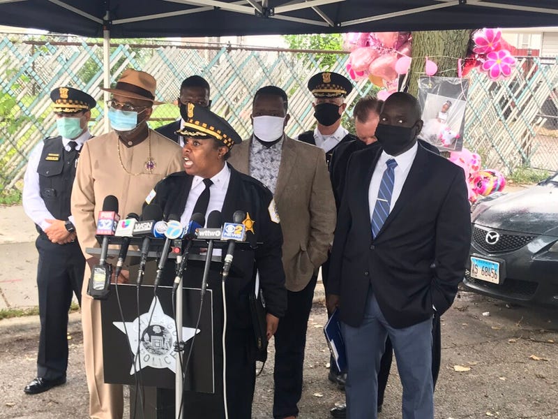 Deputy Chief Yolanda Talley addresses reporters about a new $10,000 reward in the murder of 8-year-old Dajore Wilson.