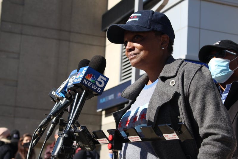 Mayor Lightfoot has been making her way across the city Tuesday visiting polling places.