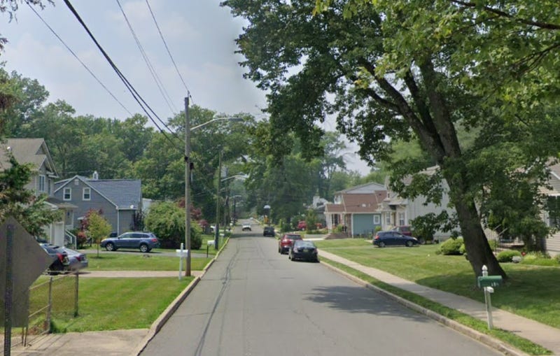 The tree fell at a home on the 100 block of Eldridge Avenue in Lawrence just after noon Monday, police said