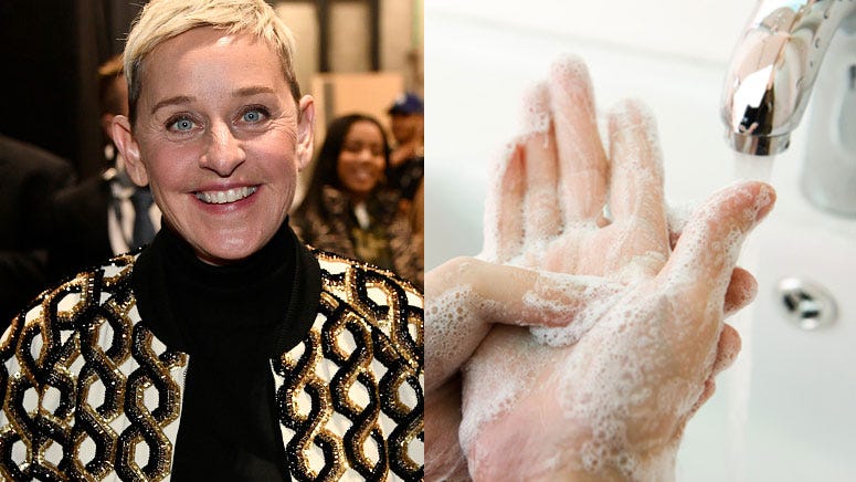 Ellen DeGeneres Teaches Proper Hand Washing Technique to Prevent Coronavirus