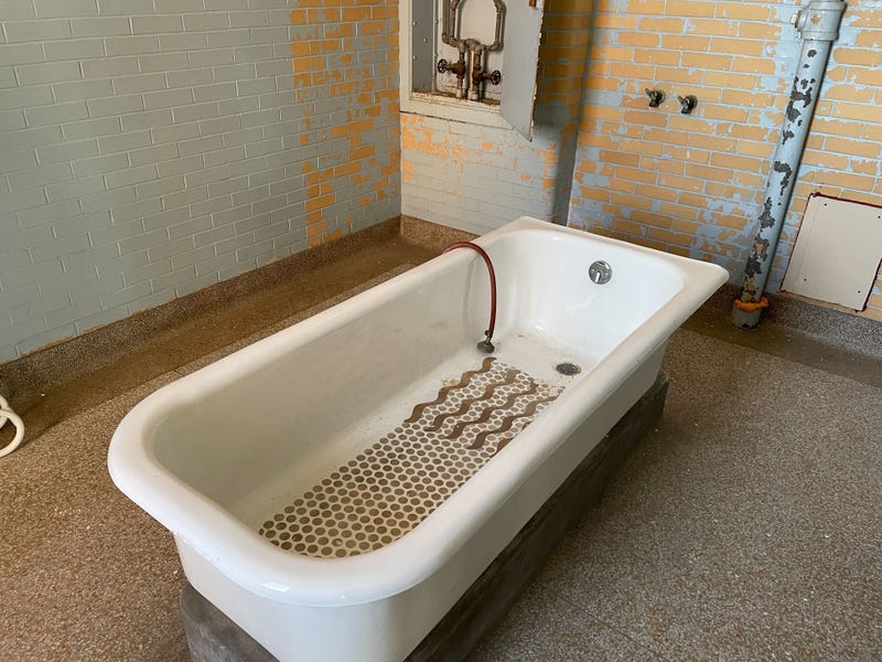 An original hydrotherapy tub at Eloise