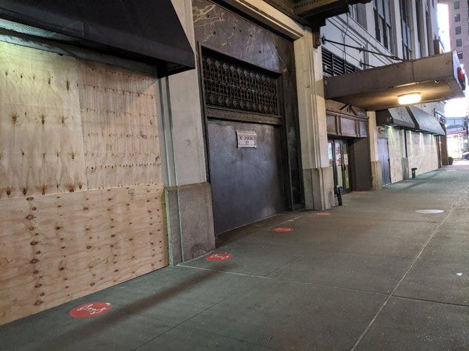 Boarded up business