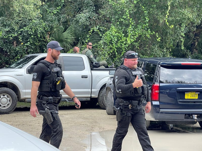 The scene at the Carlton Reserve in Florida, where authorities are searching for missing Gabby Petito's fiancé Brian Laundrie on Saturday, Sept. 18, 2021.