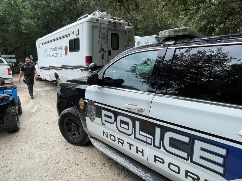 The scene at the Carlton Reserve in Florida, where authorities are searching for missing Gabby Petito's fiancé Brian Laundrie on Saturday, Sept. 18, 2021.