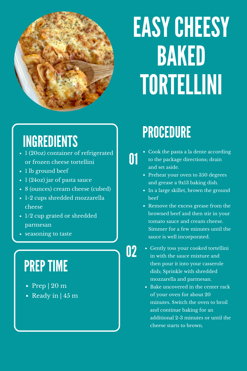 Elyse's Easy Cheesy Baked Tortellini Recipe