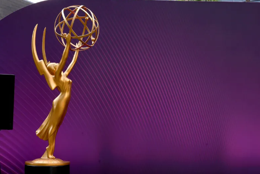 View of an Emmys statue during the 74th Primetime Emmys Press Preview at the Television Academy on September 08, 2022 in Los Angeles, California.
