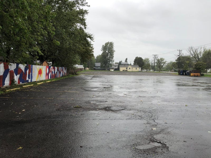 An empty tailgating lot outside of Danny's Restaurant in Orchard Park just three hours before the Bills home opener. September 13, 2020