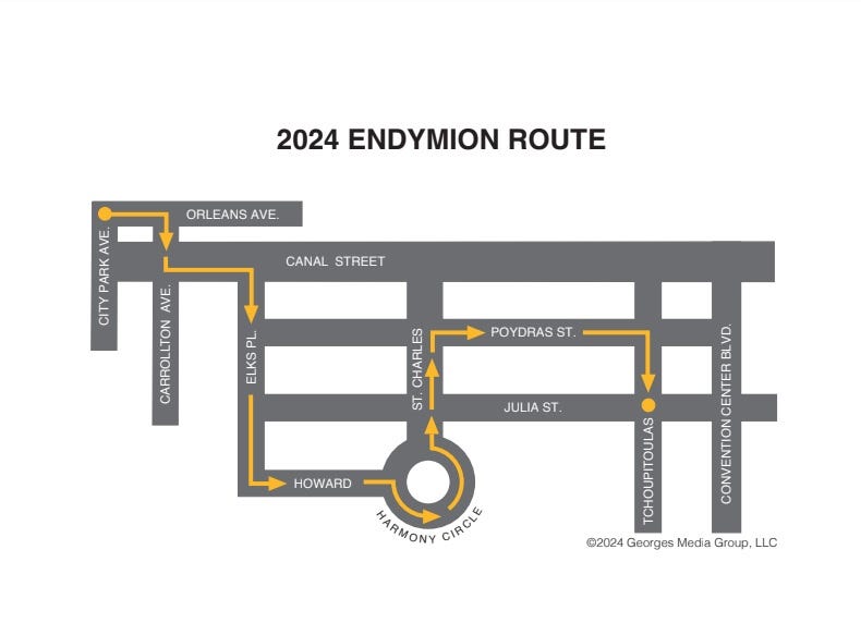 Endymion 2024 route