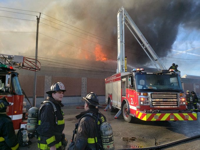 Crews battle a three-alarm fire Dec. 10 at 4425 W. 16th St.