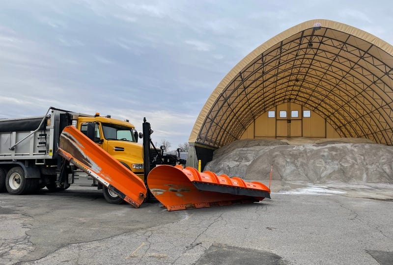 Snow plow and road salt
