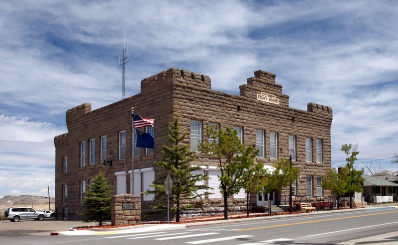 The Esmeralda County Courthouse in Goldfield, NV