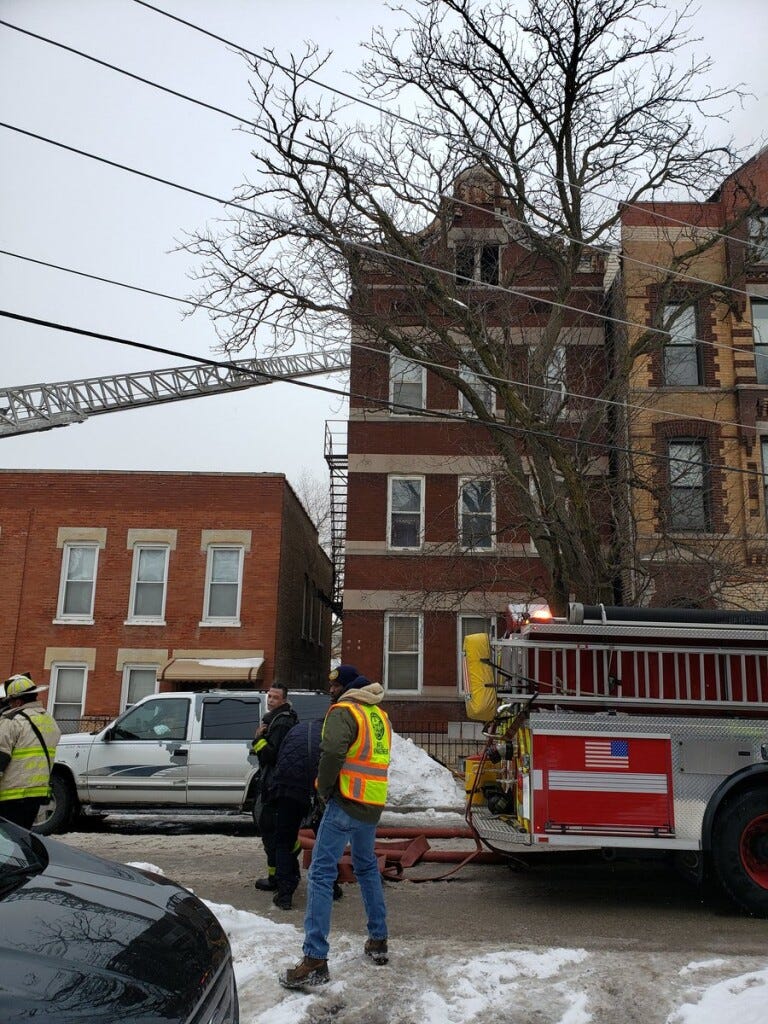 Firefighters respond to a blaze Feb. 10 in the 1000 block of West 32nd Street.