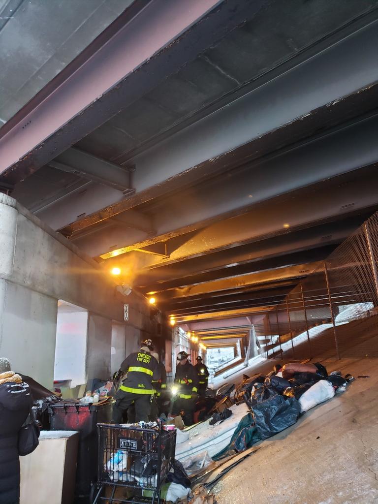 One person was injured after propane tanks exploded Monday afternoon at a homeless encampment in Avondale on the Northwest Side.