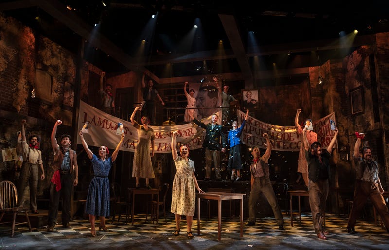 The cast of "Evita" performing at Bucks County Playhouse.