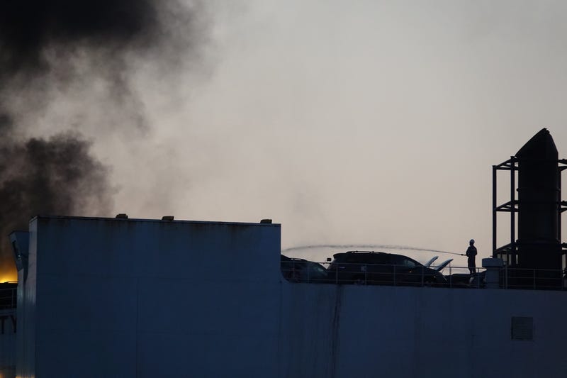 The owner of the ship said the cause of the fire is currently unknown