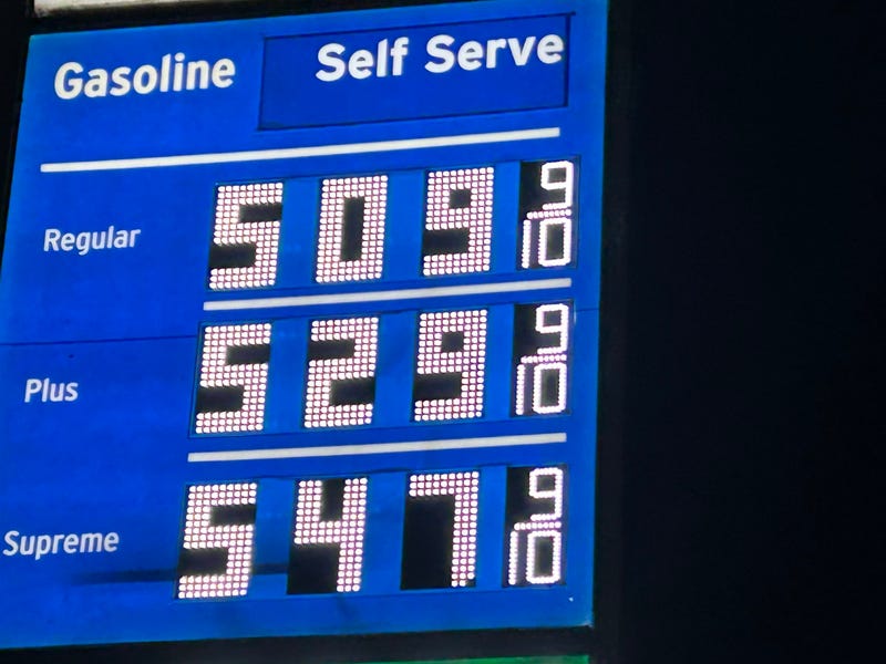 Gas prices in Los Angeles County are up to $5 per gallon thanks to a 2.4-cent increase overnight.