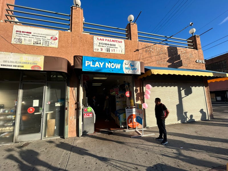 The LA Palmitas Mini Market in downtown Los Angeles where the winning Powerball ticket was sold.