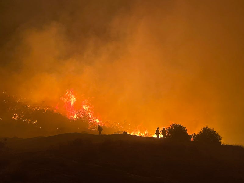 firefighters battling wildfire