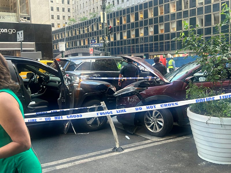 The crash scene near East 42nd Street and Lexington Avenue
