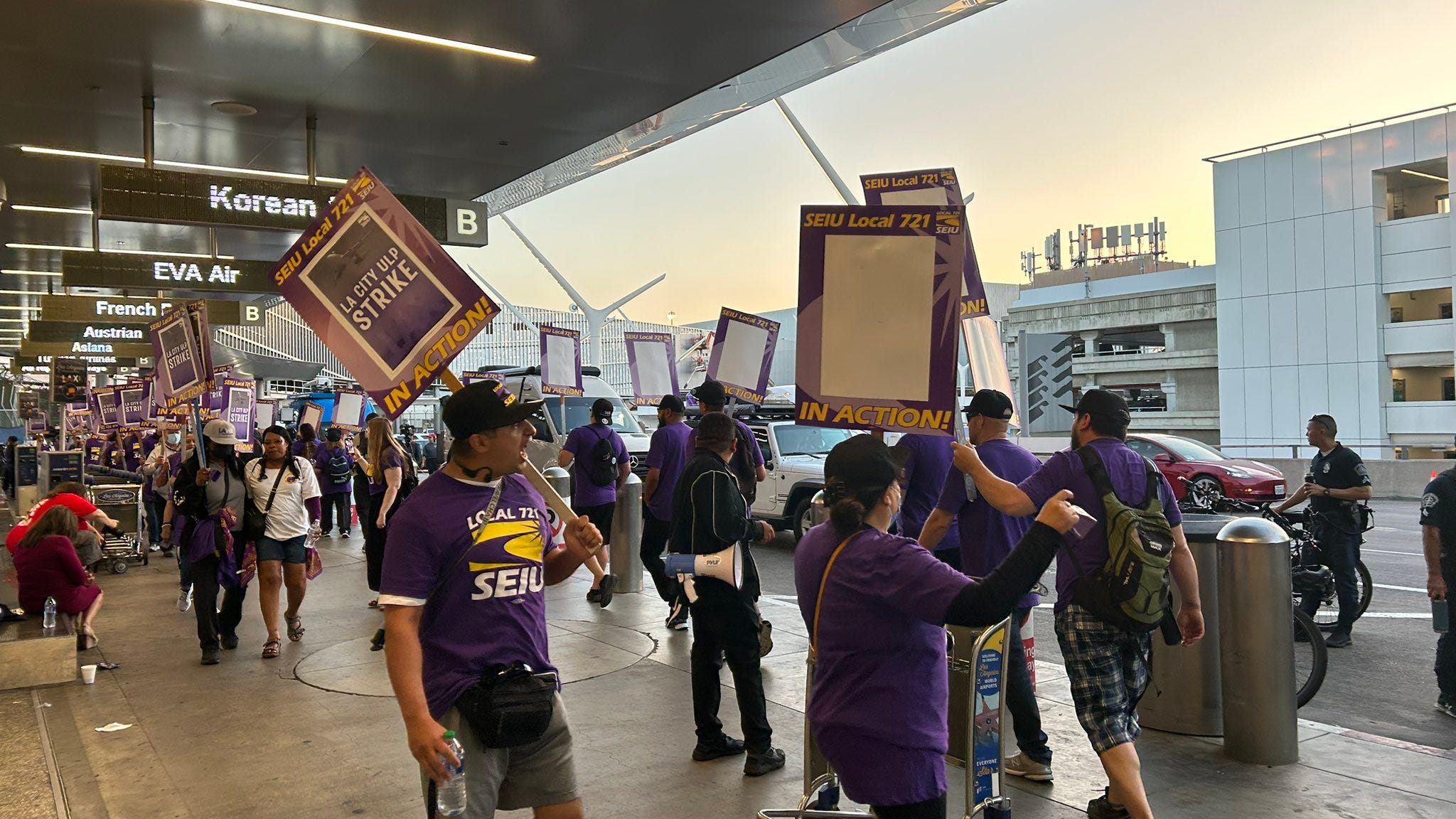 'We mean business': L.A. city workers hit picket lines for 24-hour strike