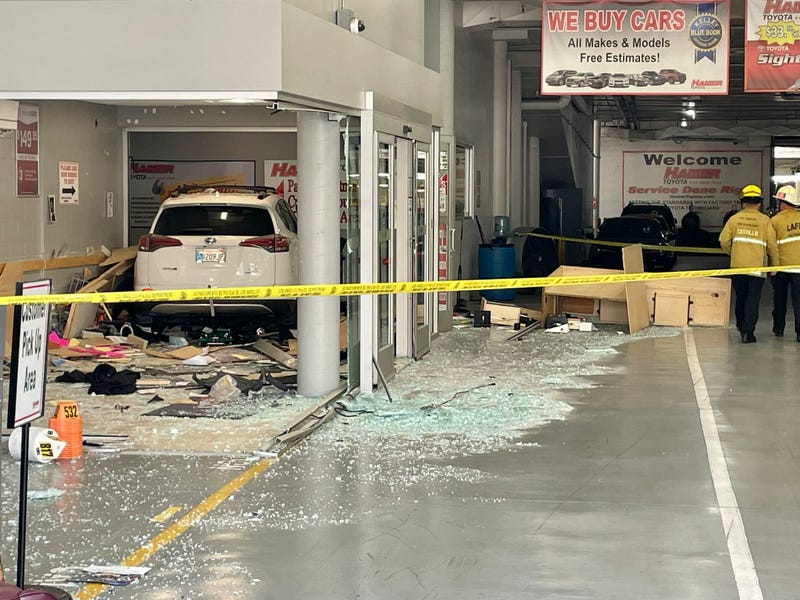 car dealership crash