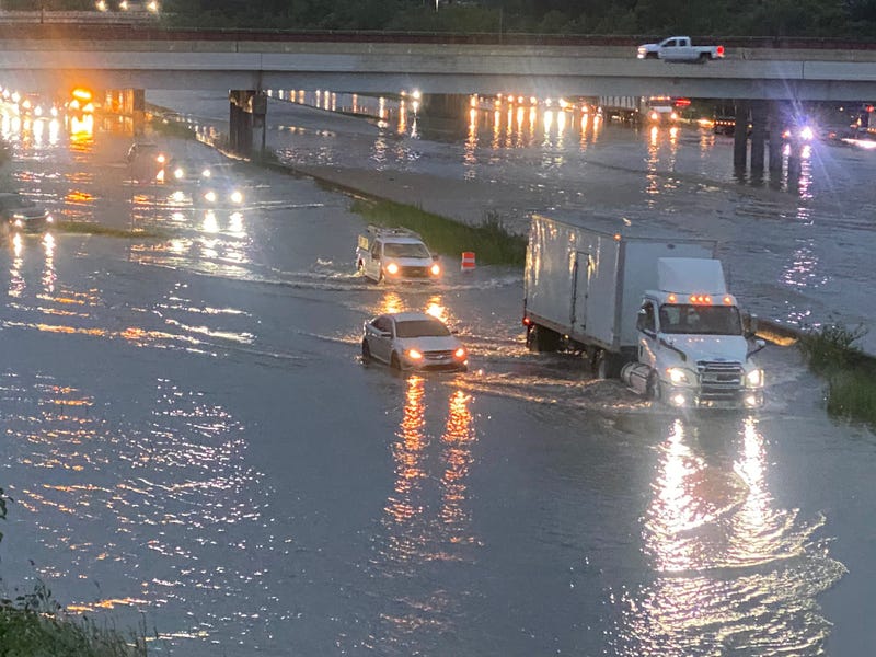 Flooded roads in Metro Detroit