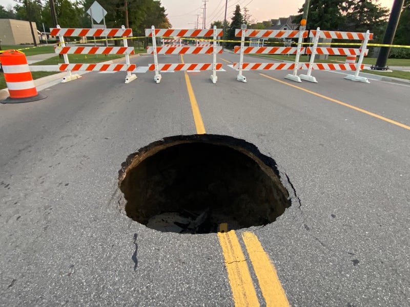 Wixom Road sinkhole