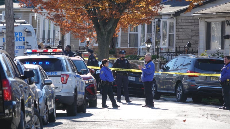 Police outside the home on Milburn Street in St. Albans on Tuesday