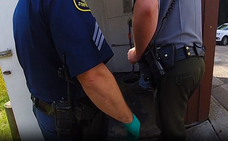 Troopers are urging Michiganders not to venture in outhouse toilets after a woman had be rescued from one at a Gaylord-area boat launch on Tuesday.