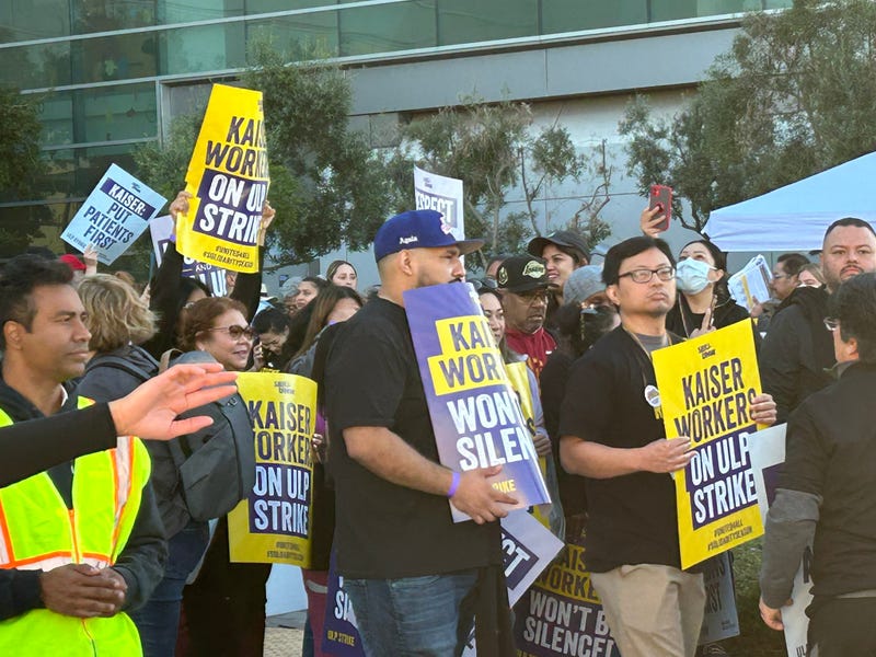 Kaiser Permanente health care workers kicked off their three-day strike Wednesday, marking what their union is calling as the largest healthcare worker strike in U.S. history.