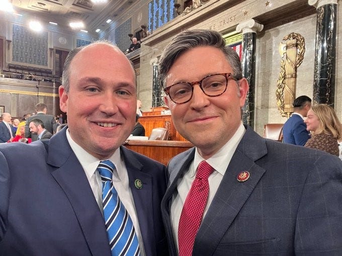 Rep Nick Langworthy (NY-23) and newly elected House Speaker Mike Johnson of Louisiana