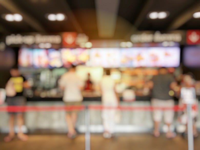 fast food counter