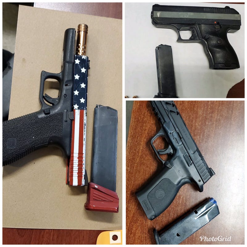 Police busted nine people on loaded firearm charges in the Bronx early Saturday morning, the NYPD announced Monday.