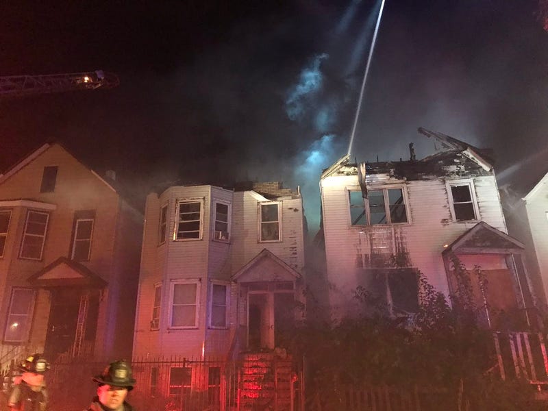 Firefighters responded to a call of several buildings who had caught fire at about 3:30 a.m. in the 4900 block of South Princeton Avenue, Chicago police said.