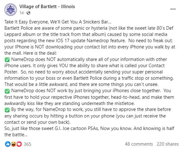 Facebook post