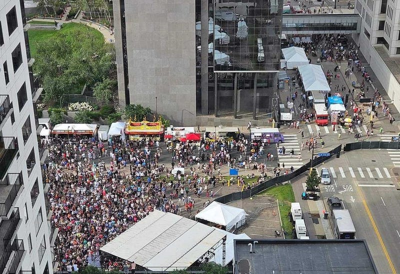 The view above the main music stage of Minneapolis' second Taste of Minnesota.