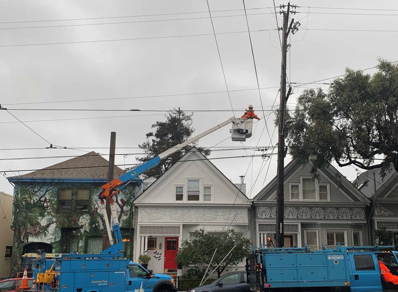 PG&E crews are working safely and quickly as possible to restore power to customers in the Bay Area.
