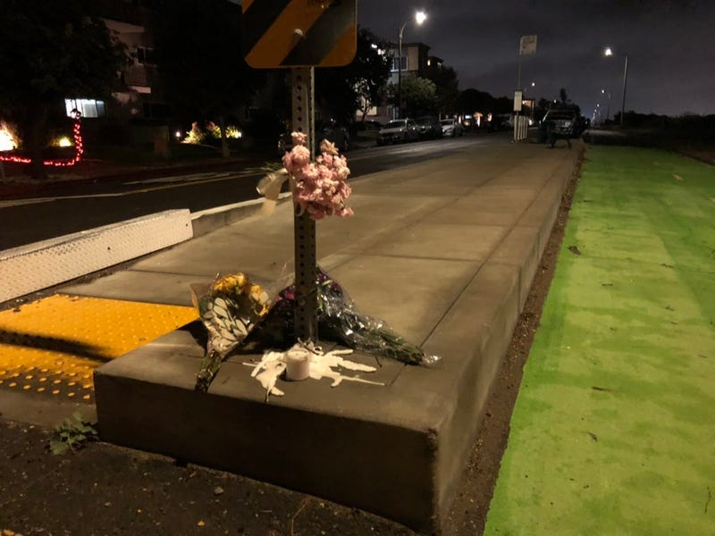 The memorial for Chan, 72, who was hit by a car while walking her dog on Wednesday.