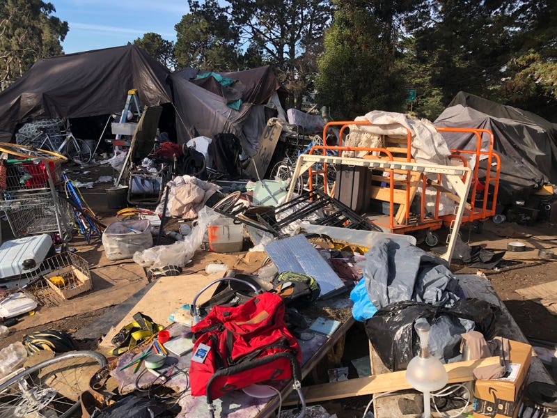 Some of the trash along the Eastshore Freeway.