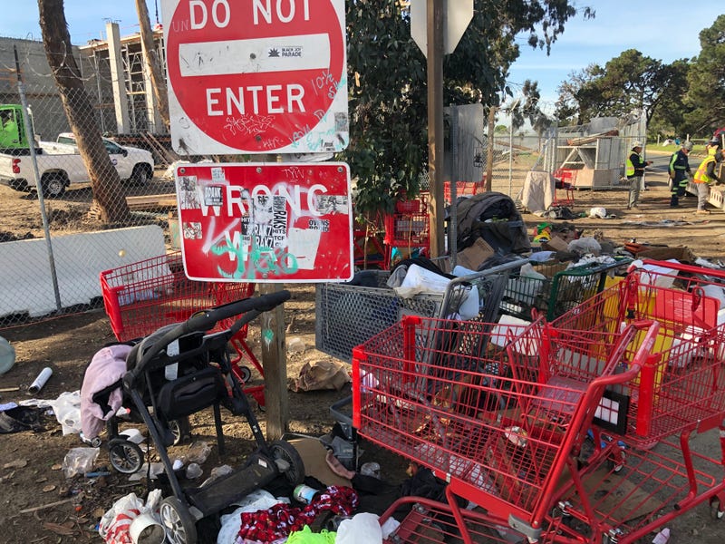 Some of the trash along the Eastshore Freeway.
