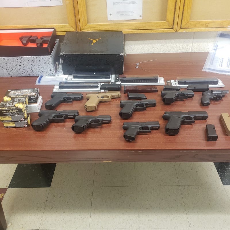 Weapons recovered from Yamil Torres-Rincon, who allegedly sold the firearms to undercover officers during four transactions between September and November of this year.